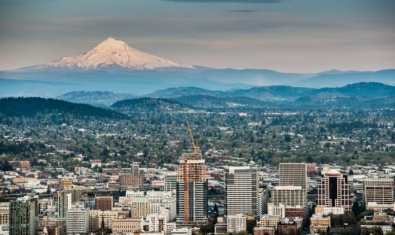 Buildings Portland Oregon Skyline Mt Hood 1 640x400